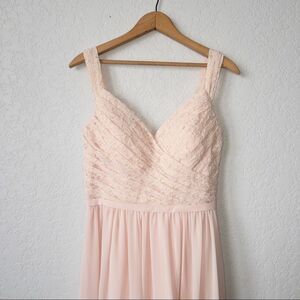 NWT Bill Levkoff Petal‎ Pink Lace Bodice Bridesmaid Dress Size 8